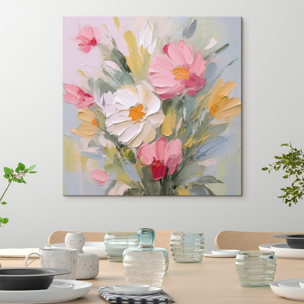 Painting of flowers in a vase Painting of flowers in a vase
