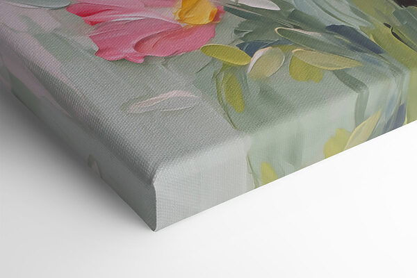 Painting of flowers on a white surface
