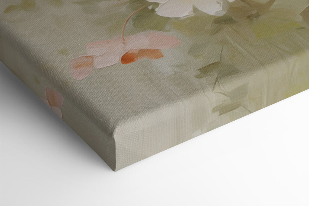Painting of flowers on a white surface Painting of flowers on a white surface