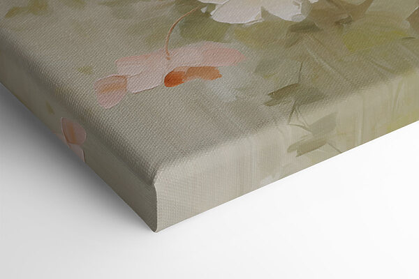 Painting of flowers on a white surface Painting of flowers on a white surface