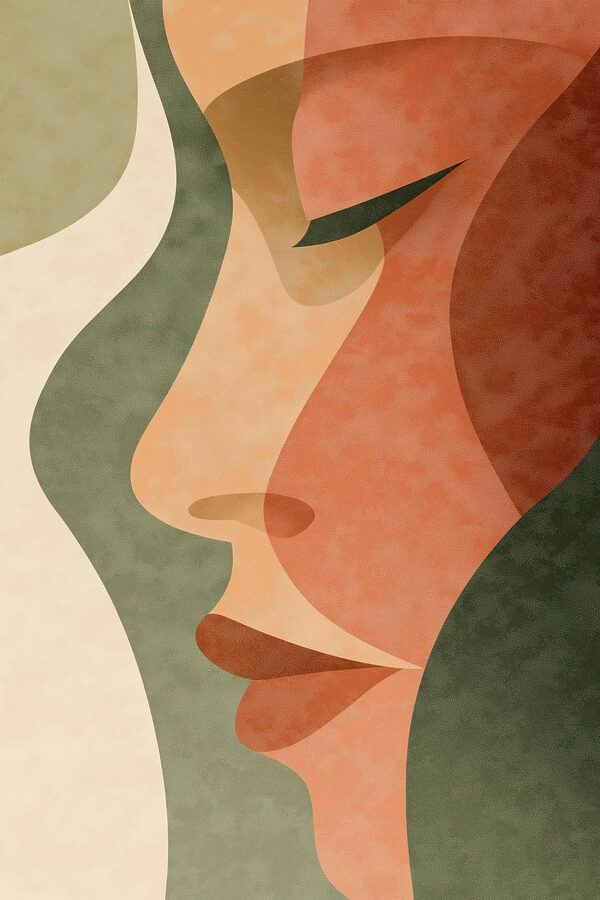 Abstract profile in soft colors