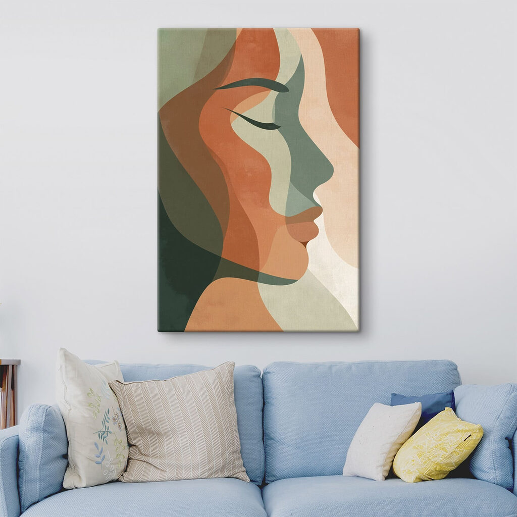 Woman's face with colorful hair