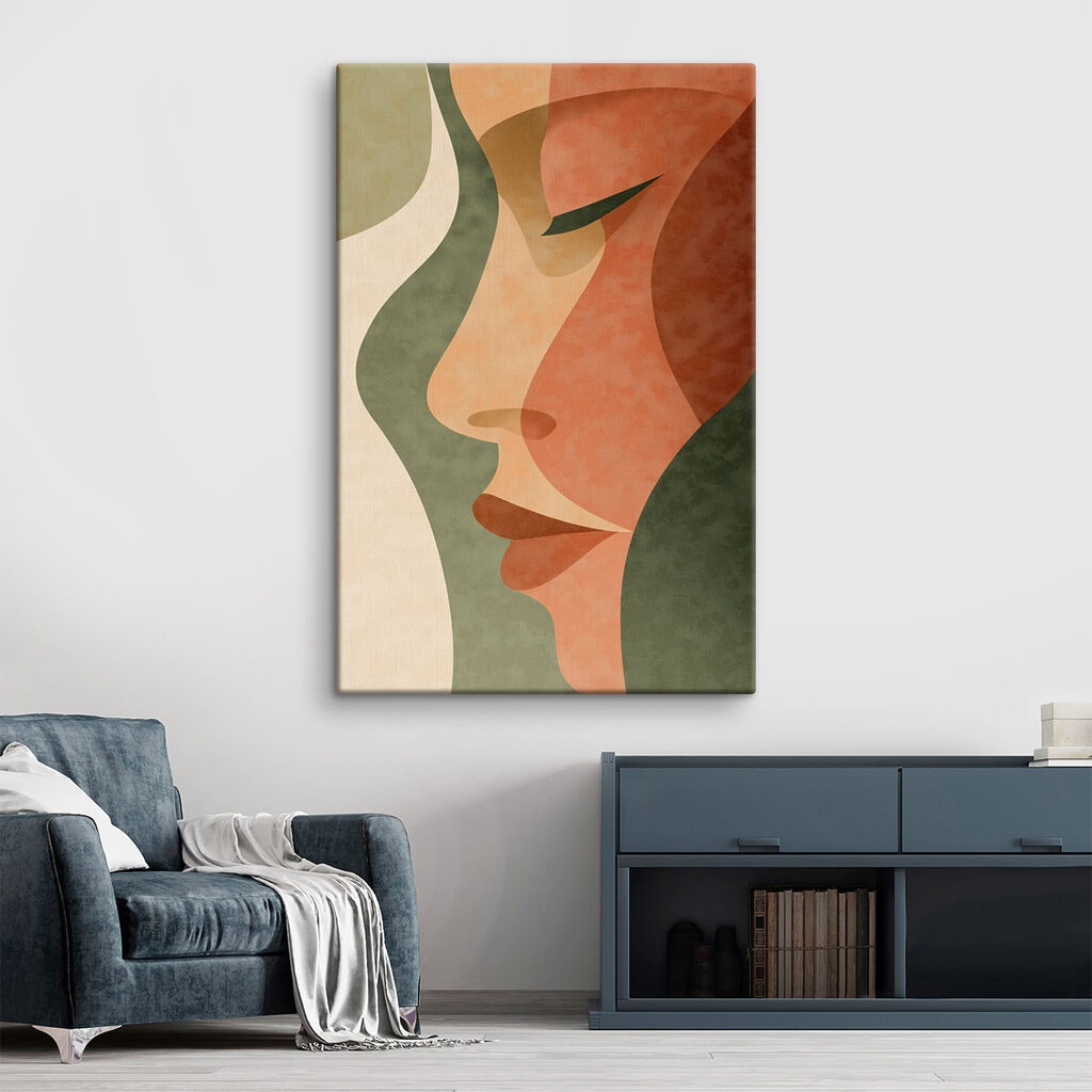 Abstract profile in soft colors