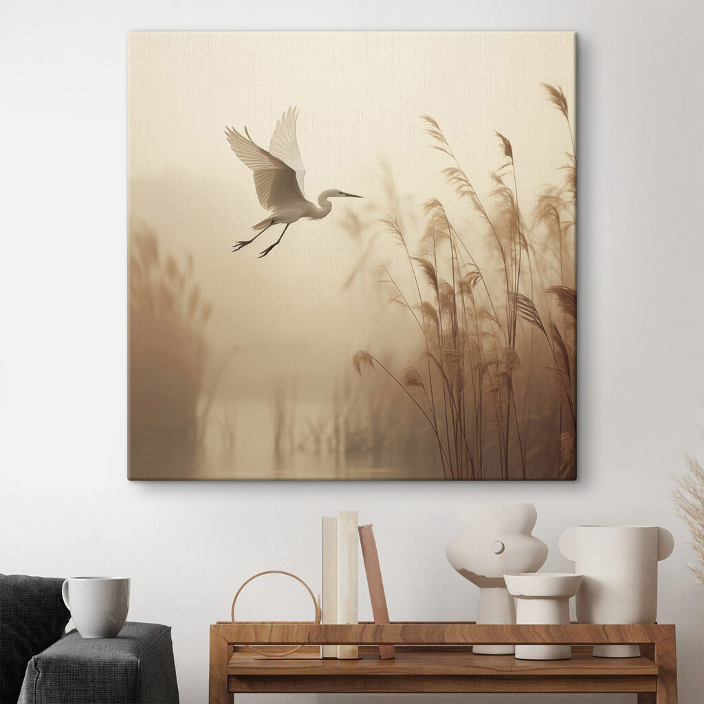 Bird flying over water