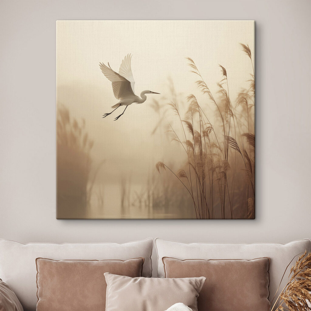 Bird flying over water