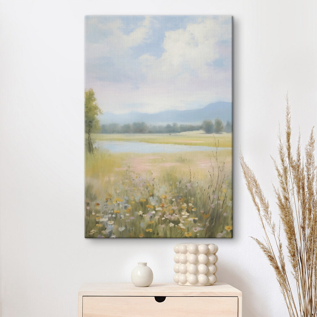 Field of flowers and trees