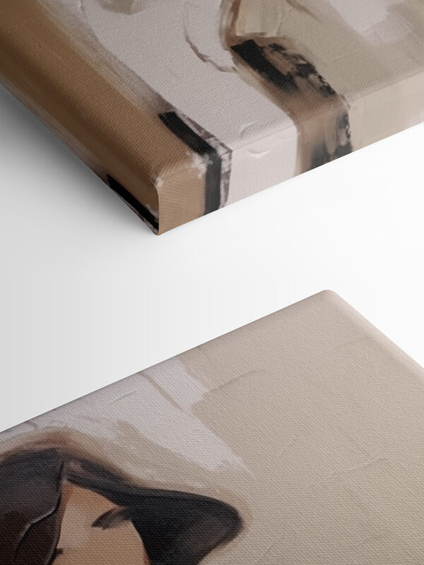 Painting of a woman in a white robe Painting of a woman in a white robe