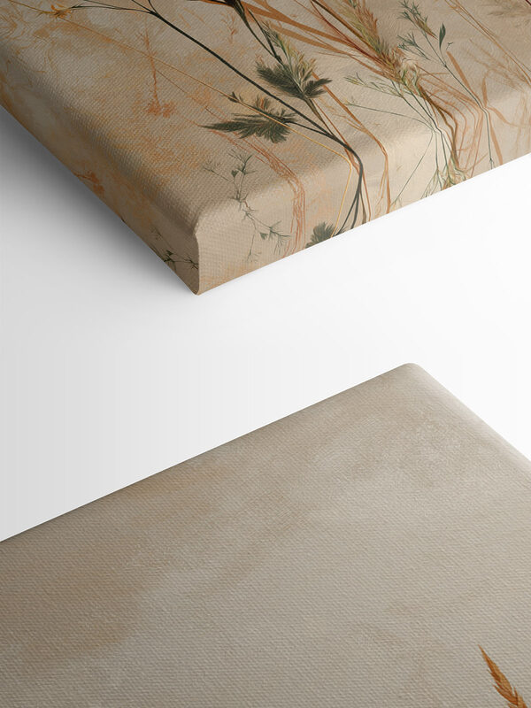 Ethereal wildflower composition on canvas