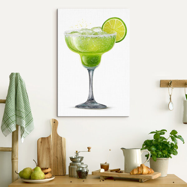 Glass with a drink and lime wedge Glass with a drink and lime wedge