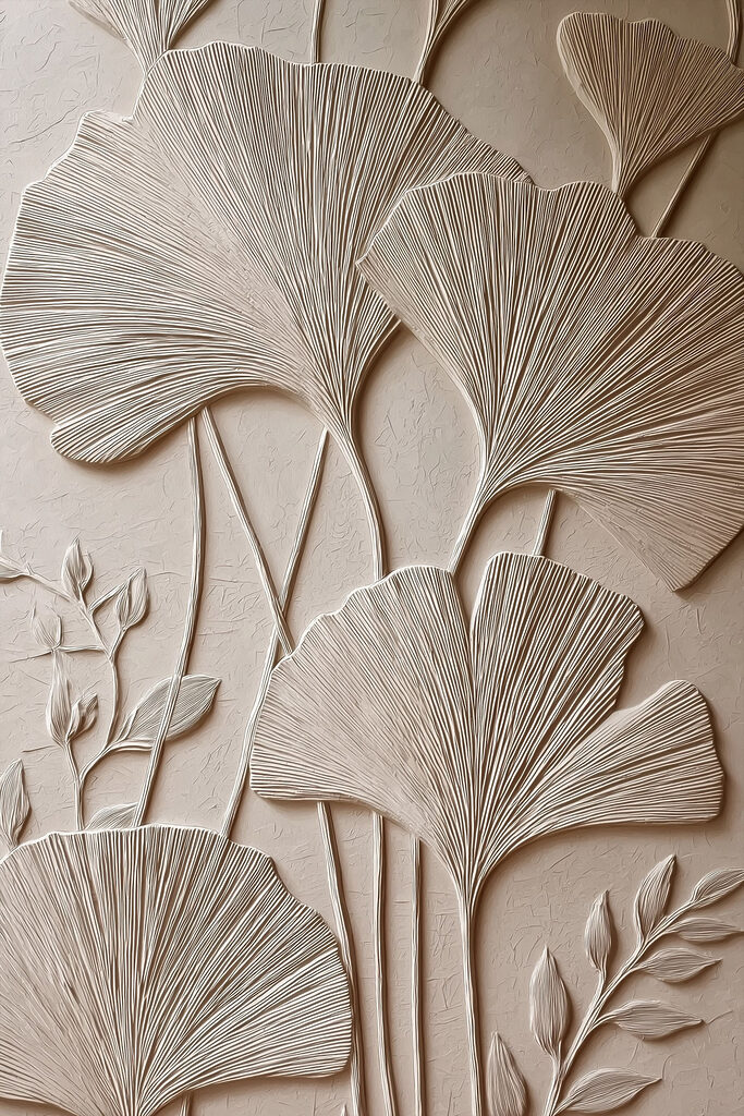 Wall art with leaves and flowers Wall art with leaves and flowers