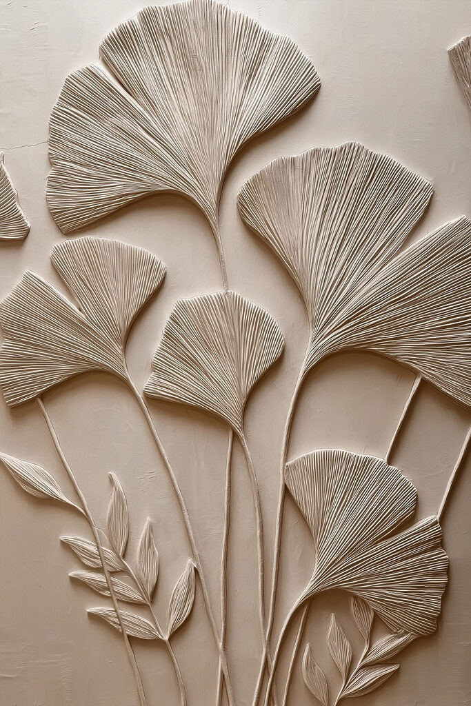 Wall art with leaves and flowers Wall art with leaves and flowers