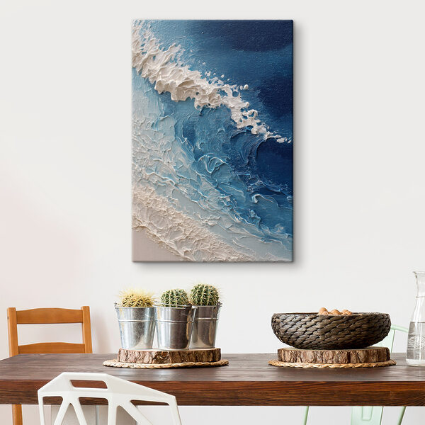 Waves dancing on textured canvas Waves dancing on textured canvas