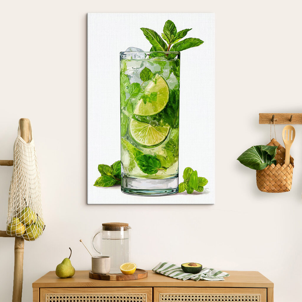Glass with a drink and limes Glass with a drink and limes
