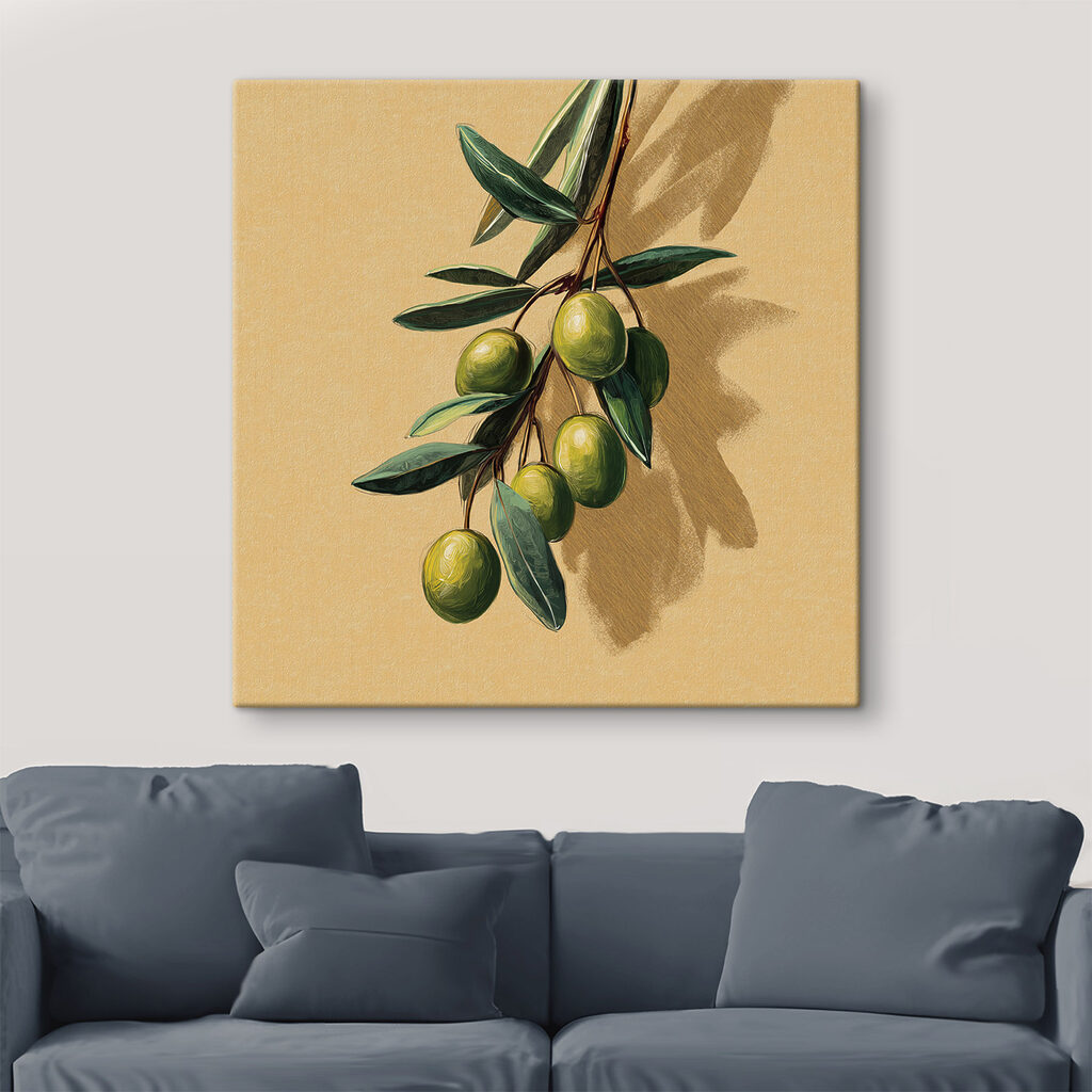 Green fruit on a branch Green fruit on a branch