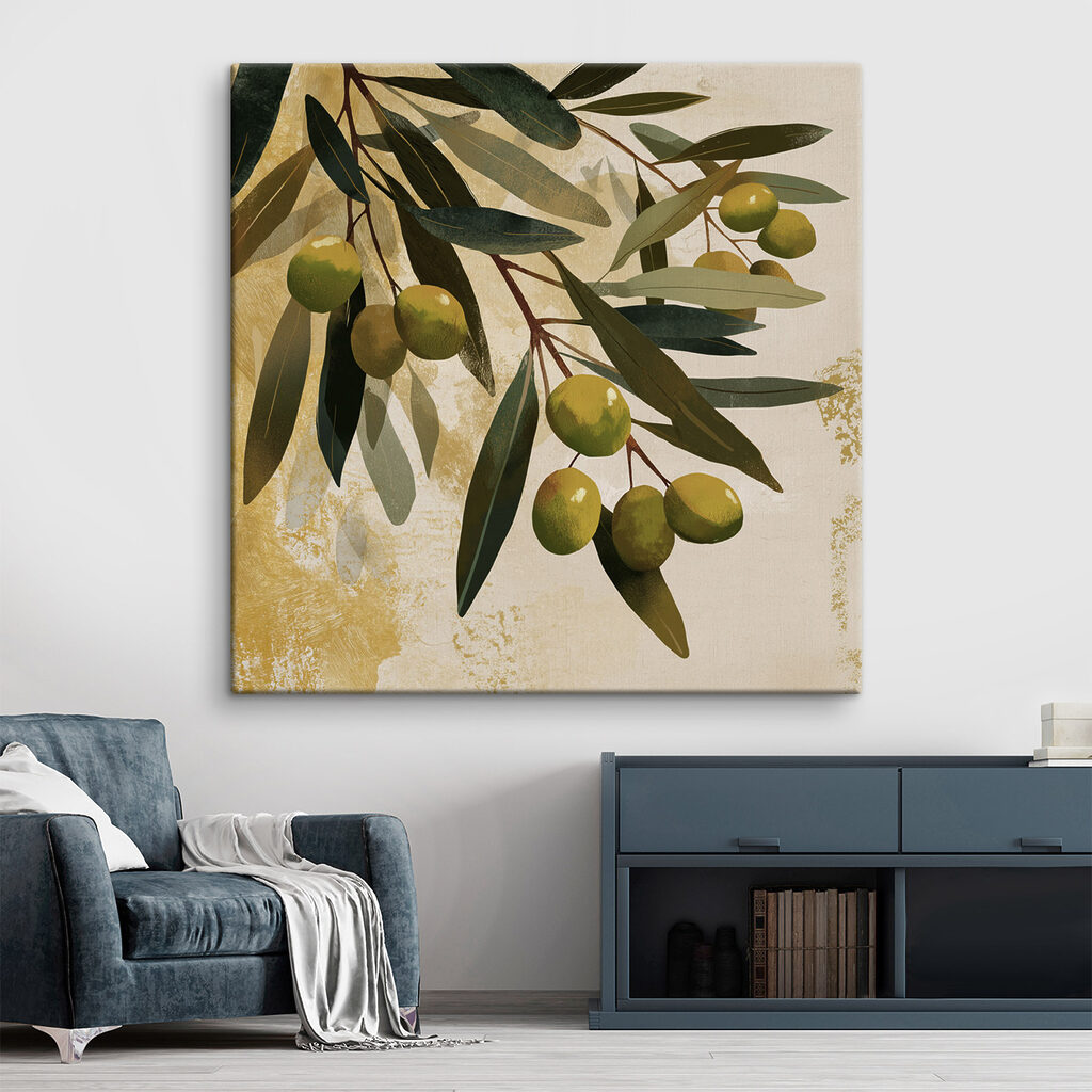 Green olives on a branch Green olives on a branch