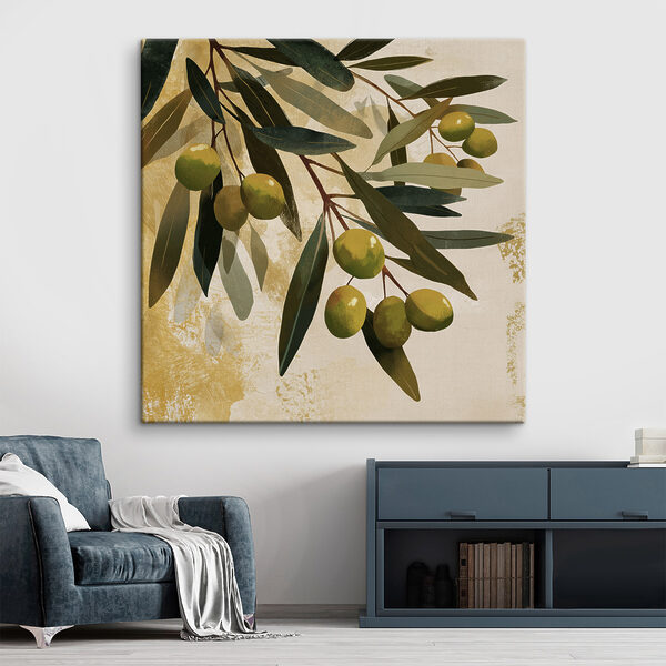 Green olives on a branch Green olives on a branch