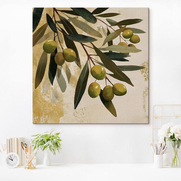Green olives on a branch Green olives on a branch