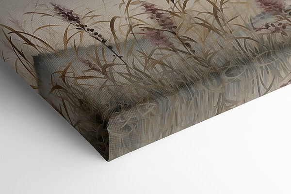 Painting of a landscape with grass and flowers Painting of a landscape with grass and flowers
