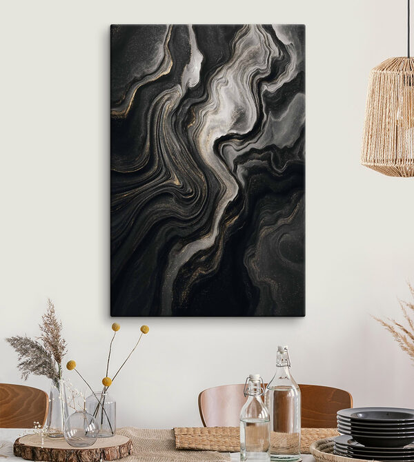 Black and white marbled surface Black and white marbled surface