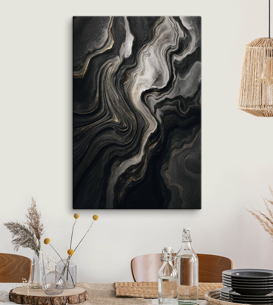 Black and white marbled surface Black and white marbled surface