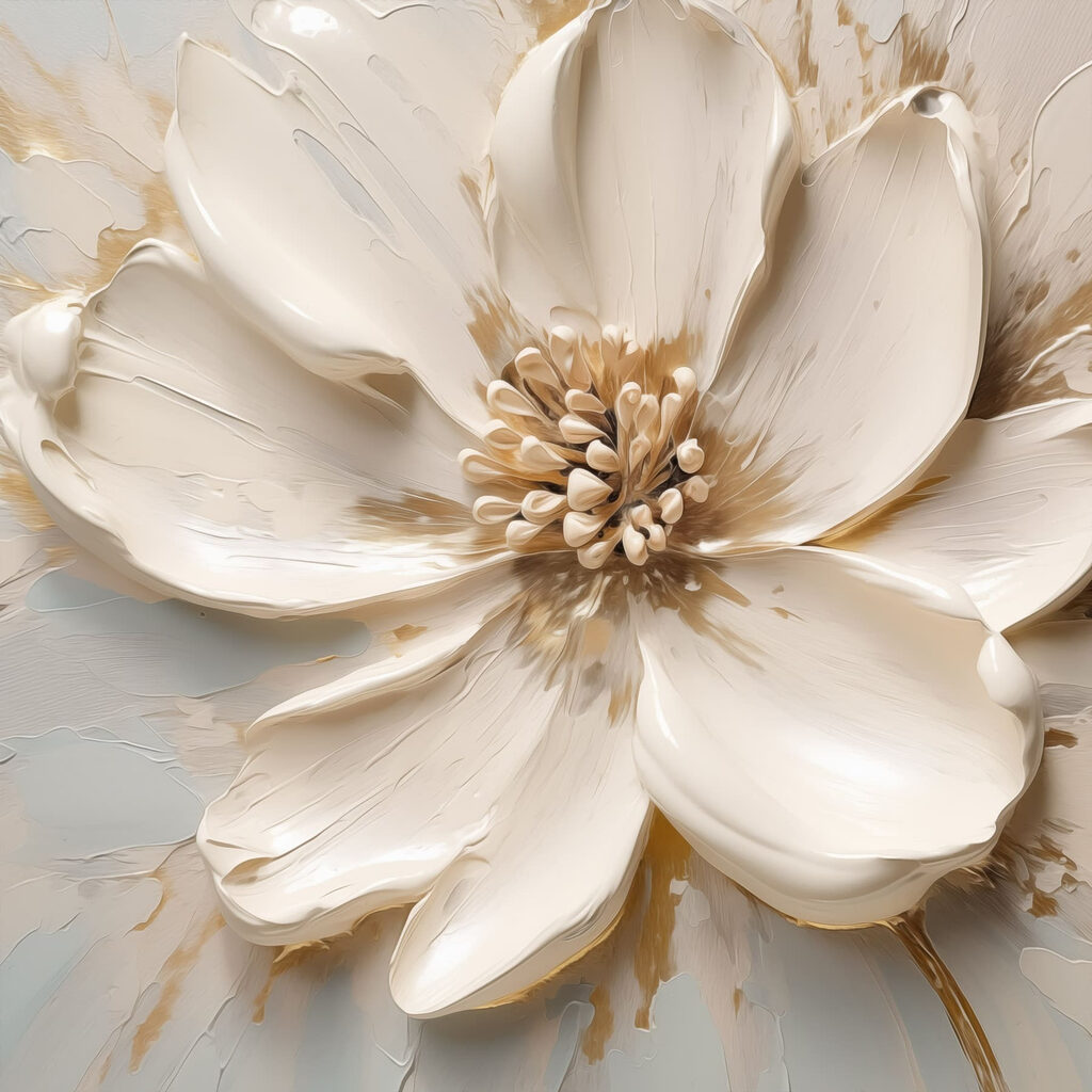White flower with brown spots White flower with brown spots