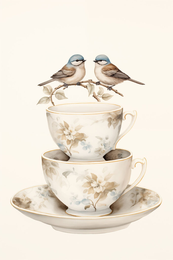 Two birds on a teacup Two birds on a teacup