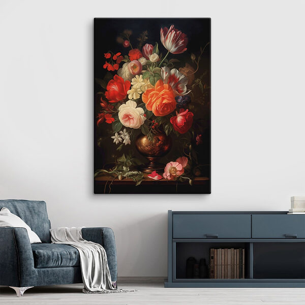 Painting of flowers in a vase