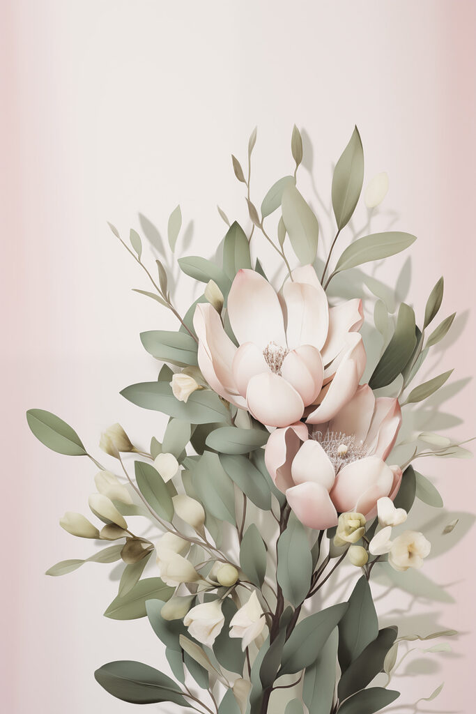 Delicate blooms in soft pastel hues Delicate blooms in soft pastel hues