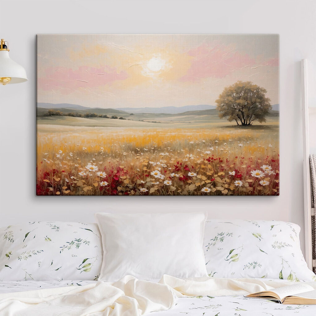 Painting of a field of flowers Painting of a field of flowers