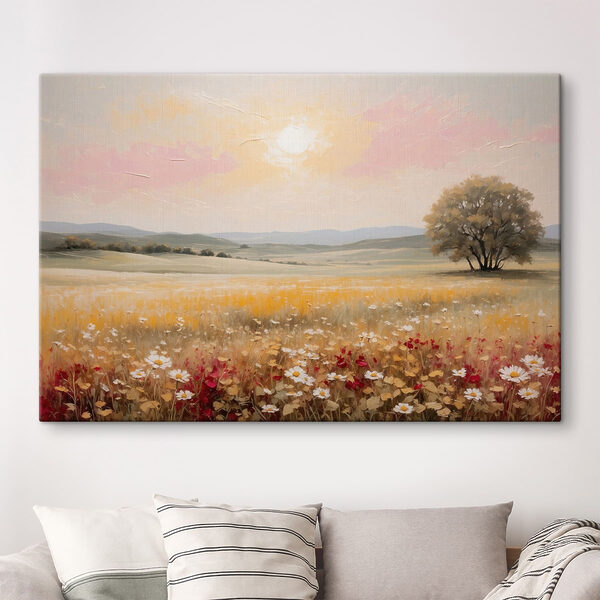 Painting of a field of flowers Painting of a field of flowers