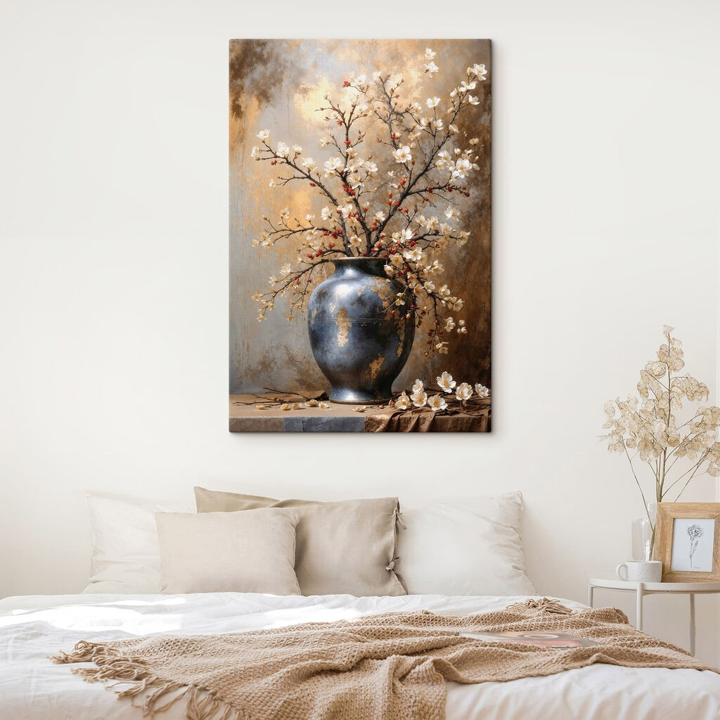 Vase with white flowers