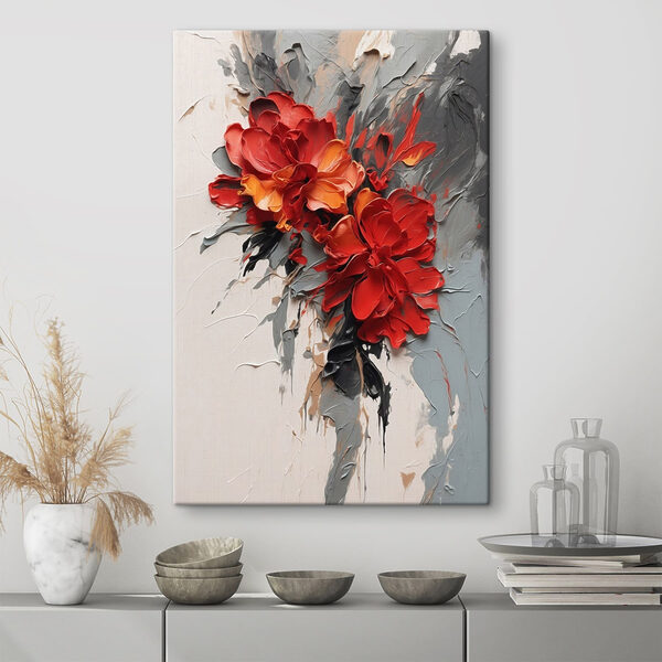 Blumenmalerei auf weißem Untergrund Wandbilder Blumenmalerei auf weißem Untergrund