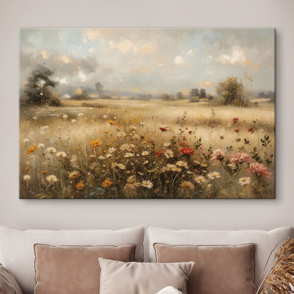 Painting of a field of flowers Painting of a field of flowers