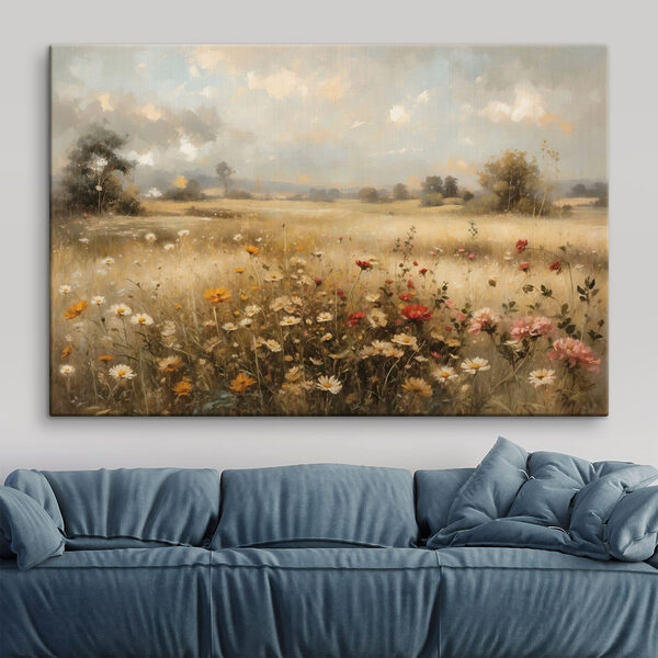 Painting of a field of flowers Painting of a field of flowers