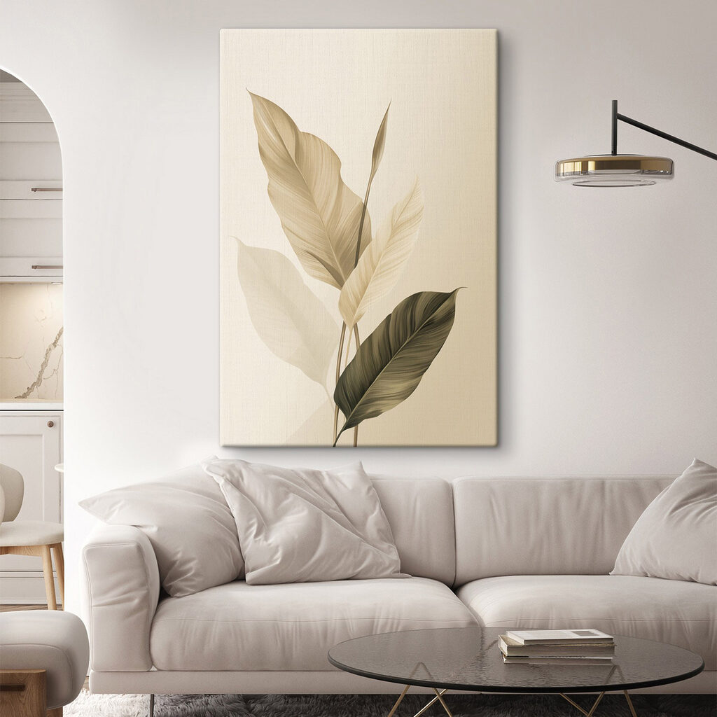 Delicate leaves in soft tones