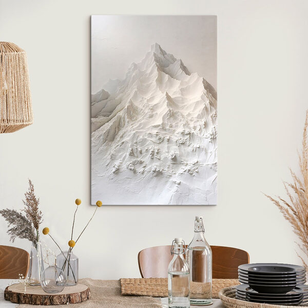 White mountain with snow