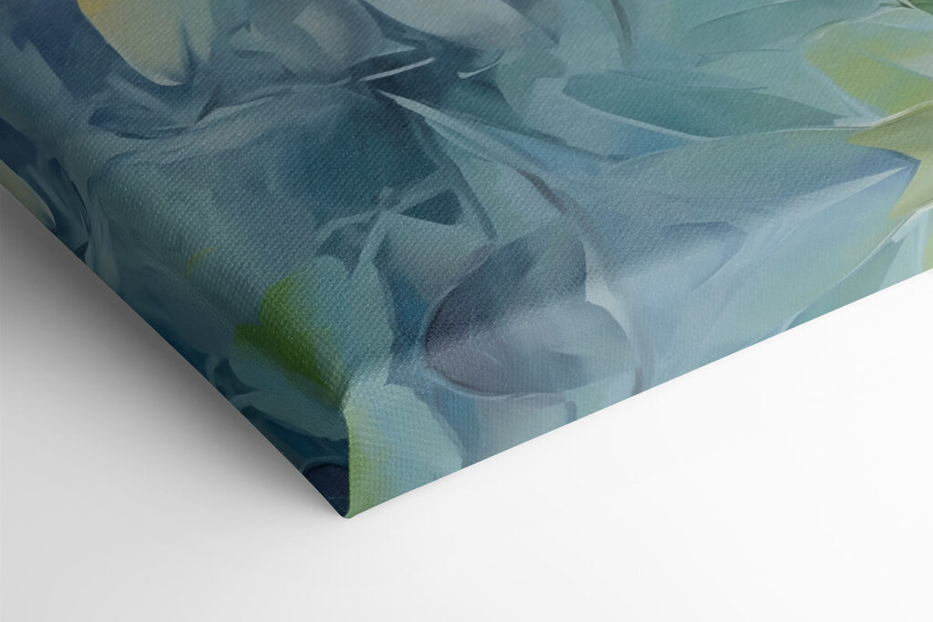 Painting of leaves on a white surface Painting of leaves on a white surface