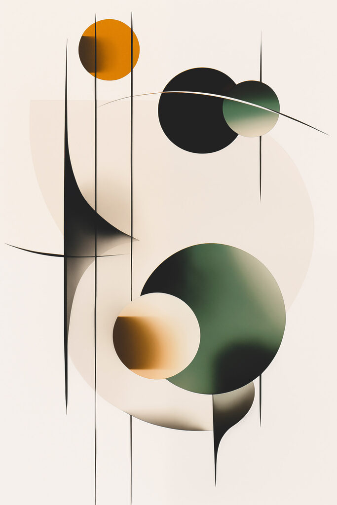 Abstract shapes and colors unite creatively Abstract shapes and colors unite creatively