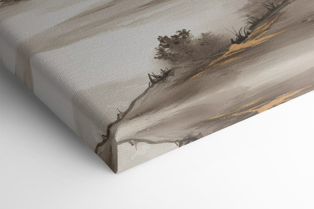 Painting of trees in a desert
