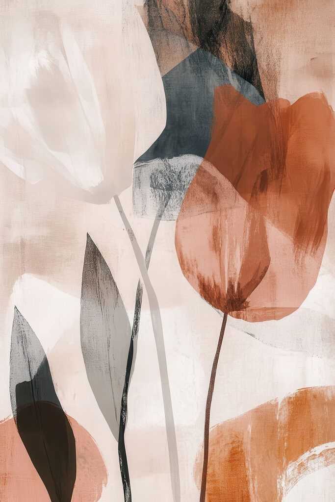 Painting of flowers with different colors