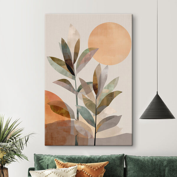 Painting of leaves and sun Painting of leaves and sun