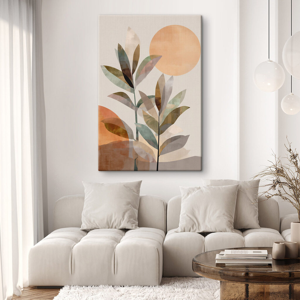 Painting of leaves and sun Painting of leaves and sun