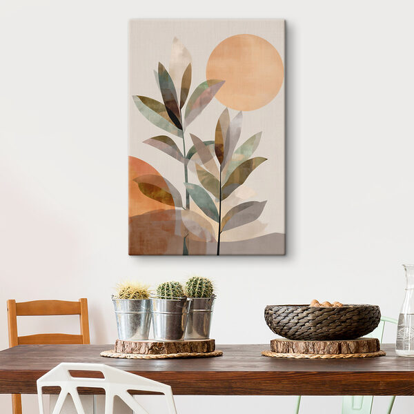 Painting of leaves and sun Painting of leaves and sun