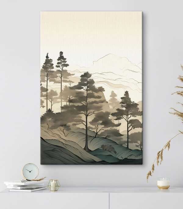 Landscape with trees and mountains