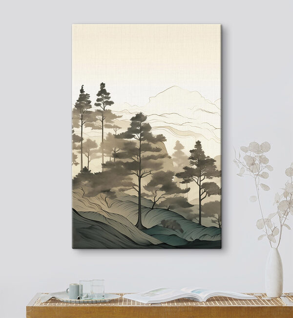 Landscape with trees and mountains