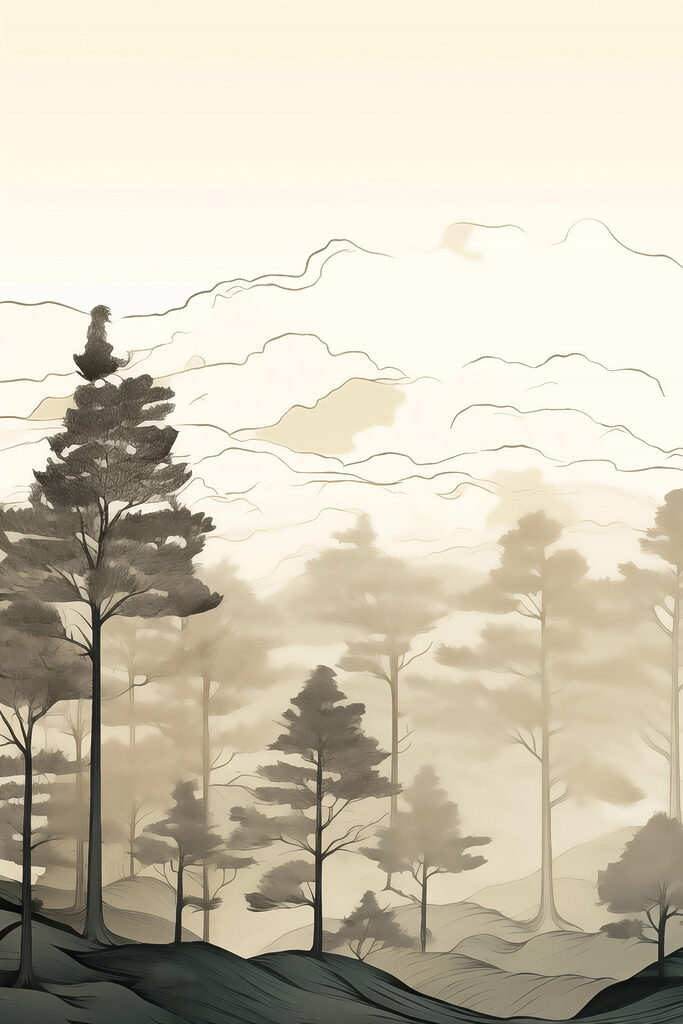 Group of trees in a forest