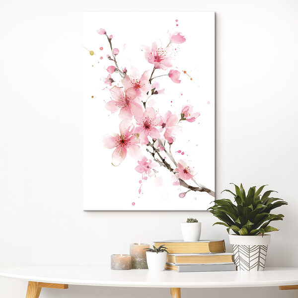 Watercolor of pink flowers Watercolor of pink flowers