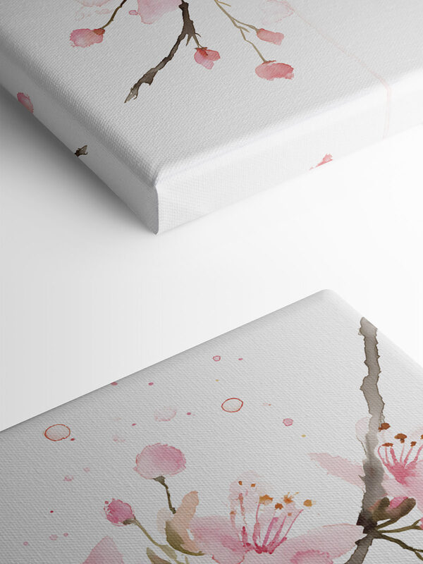 Watercolor of pink flowers Watercolor of pink flowers