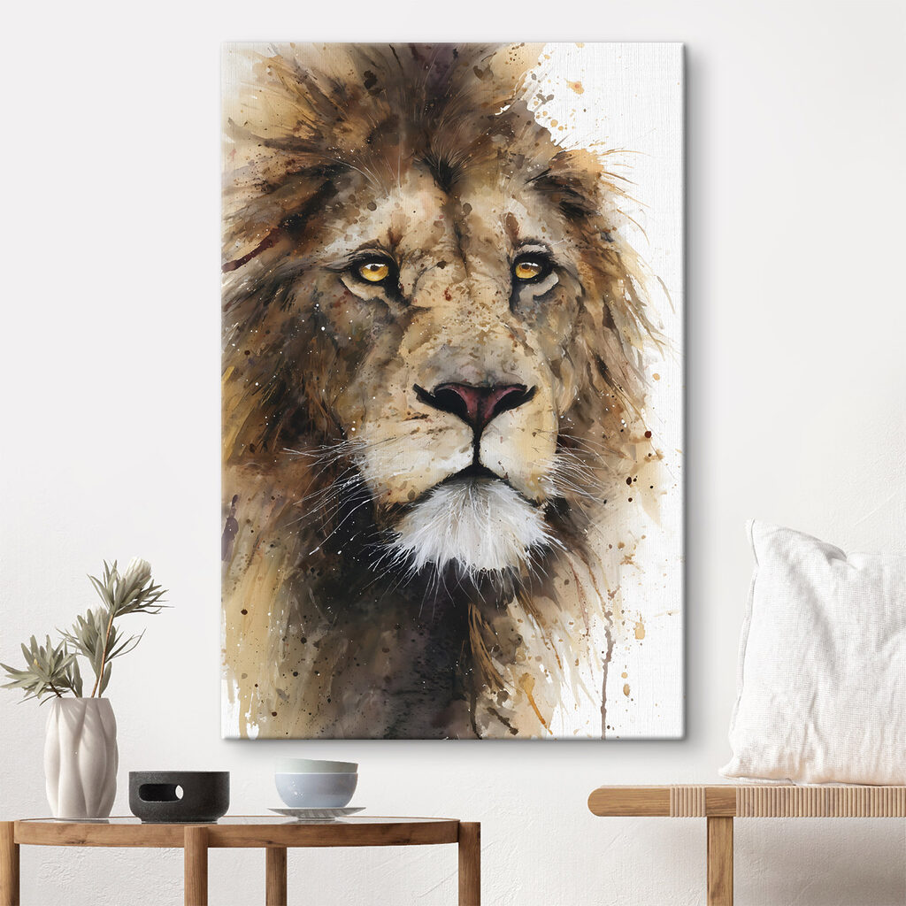 Majestic lion with piercing gaze