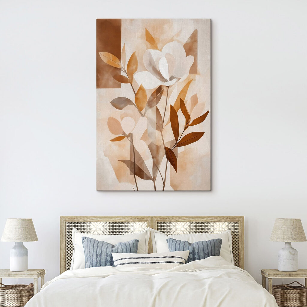 Painting of flowers and leaves